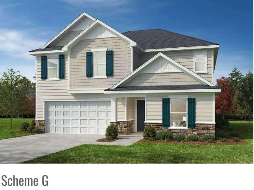 Beautiful home in a New Community with Pool, Cabana, Playground and walking trails!  All of our homes are designed to be Energy Star Certified.  This spacious 5-bedroom 3 bath property offers the perfect blend of elegance and charm with rear covered porch and patio, bedroom and full bath on main, flex space, Open floor plan with plenty of windows. Kitchen is well appointed with Stainless appliances which include a gas range. 42-inch cabinets, 9Ft ceilings, Luxury Vinyl Plank floors at main floor, stairs, loft and upstairs hallway.  This home also offers a large loft, large bedrooms, beautiful open spaces. This home will not last.  Hurry in to make this beautiful home yours.