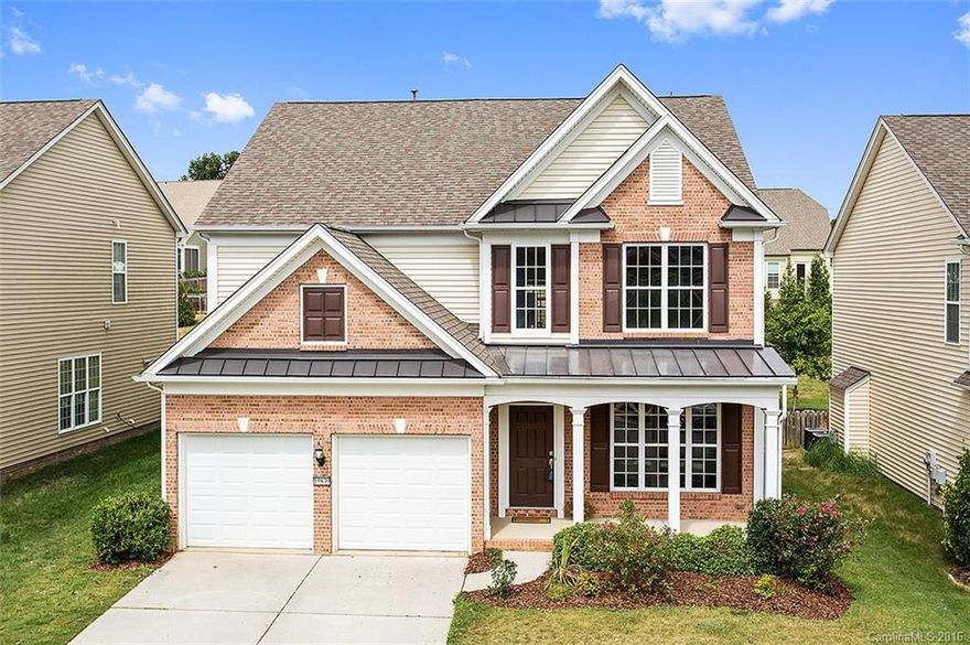 MOVE IN READY & PRICED TO SELL! Gorgeous 4BR/3BA open floor plan in highly sought after Skybrook North Villages. Main level hardwood floors, formal dining w/tray ceiling, study, & fireplace. Oversized kitchen w/microwave, desk, breakfast bar, 2 pantries, & gas range. 2-story foyer & open staircase w/window. Huge upstairs master suite with tray ceiling & walk-in closet w/dual vanities, sep shower & tub. Upstairs laundry room. Covered front porch, rear patio, and large yard.