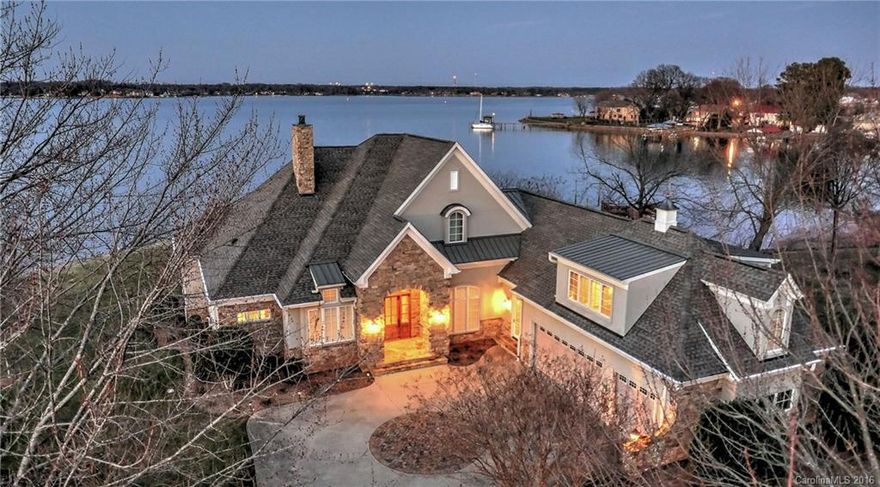 Custom Lake Norman estate on a rare point lot. Desirable 180 degree main channel sunset views & 460+ ft of shoreline. Hard stucco/stone accents, low maintenance clad windows & HardiePlank trim. High-end finishes include Mahogany entrance, solid doors, extensive molding throughout & plantation shutters. White oak hardwood & tile floors only. Encapsulated sealed crawl, 3 high efficiency HVAC systems, 5 comfort zones, clean air filtration & auto humidifier. So many unique features to appreciate.