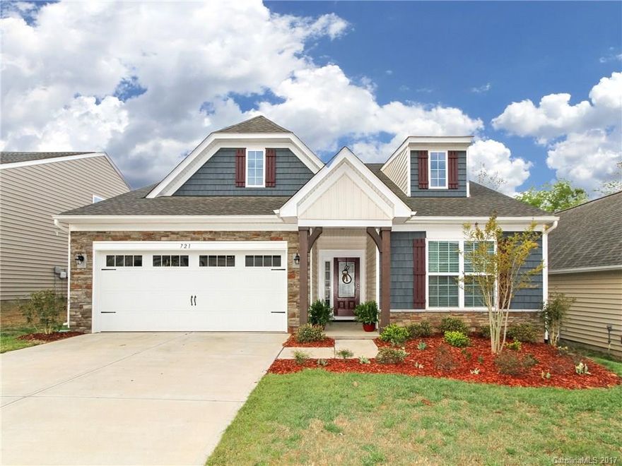 Why wait to build? Open, ranch floor plan in desirable Waterside at the Catawba. Close proximity to amenities.  Wood floors, gourmet kitchen, granite counter tops, under cabinet lighting, gas range, gas fireplace and covered back porch.  This house is move in ready and shows brand new!