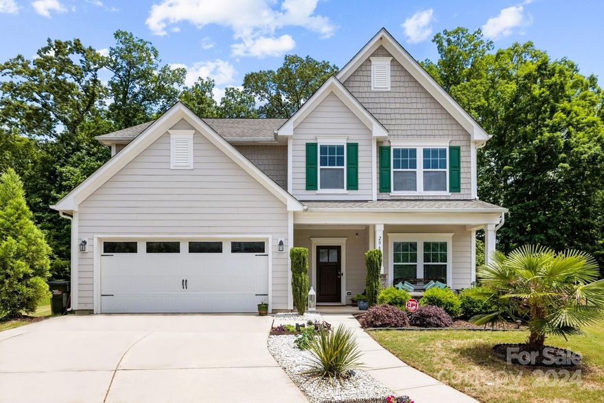 Welcome Home in the sought-after Lake Ridge Community of Tega Cay! This Beautiful 4-bedroom Home boasts a huge Bonus Room & a versatile home office on the main level. The upper level offers a master suite with his & hers walk-in closets/master bath, a secondary master bedroom/full bath, & 2 more bedrooms/Jack & Jill bath. On the main level, enjoy the stunning Family Room with a fireplace & built-in cabinets, flowing into the dining area & gourmet kitchen. The kitchen is a chef's dream, gas stove, granite countertops, huge island, stainless steel appliances, butler's pantry, walk-in pantry, & decorative beams. A formal dining room completes this level. The Private Cul-de-sac lot & outdoors are equally impressive. Relax on the covered screened porch, enjoy the paved patio/fire pit & homegrown garden. Fantastic amenities pool, water slide, tennis courts, playground, clubhouse, gym, walking trails, etc. Walking distance to Catawba Park/River & Lake Wylie. Awarded Schools area.