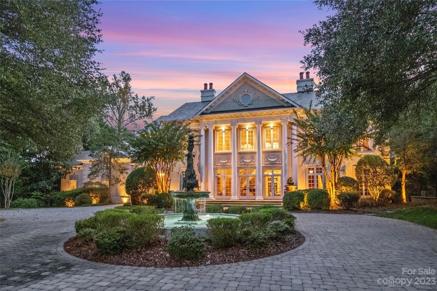 Located on picturesque private 1.1 acre lot in exclusive gated community, Morrocroft Estates, 4424 Fox Brook Ln is one-of-a-kind estate featuring 9149 sq ft, 6 bedrooms, 8 full & 2 half bathrooms w/ 5 fireplaces. As you enter, the inviting circular driveway w/ fountain, grand column entry, opulent 2-story foyer w/ floating curved staircase greets you. Featuring elegant dining room, study w/ mahogany wood, spiral stairs to climate-controlled 900 bottle wine cellar, chef's kitchen w/ Viking & SubZero appliances overlooking 2-story great room, primary suite w/ his & her bathrooms, heated floors & walk-in closets, secondary bedrooms w/ ensuite baths, incredible game, movie theater & exercise rooms & more. Entertainer's dream featuring incredible indoor/outdoor spaces for all 4 seasons, resort pool w/ grotto spa, pool bath, outdoor fireplace, gardens w/ Charleston gates & many luxurious features throughout. In the heart of SouthPark w/in proximity to the finest the Queen City has to offer!