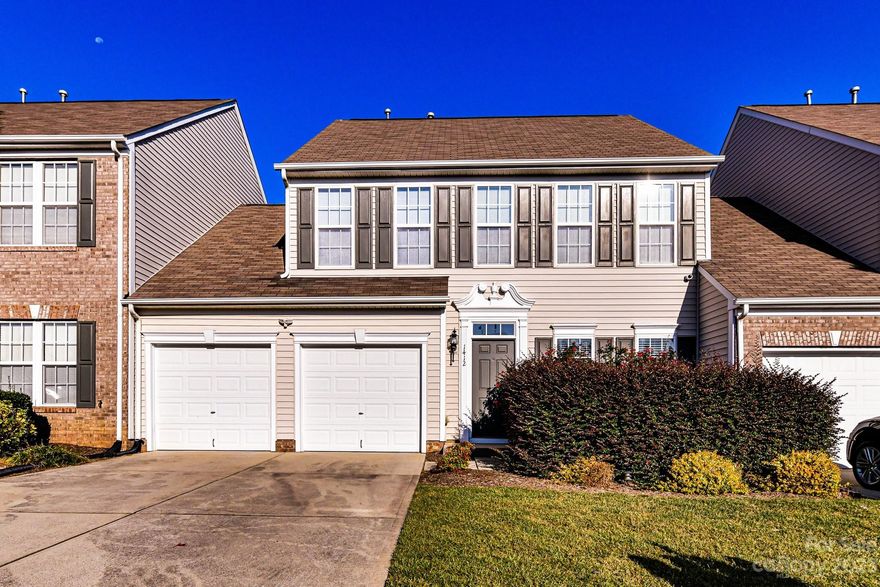 Prepare to be impressed with this beautiful 2 story townhome w/ 2 car garage. Home has been lovingly cared for by its original owners. Home has just been painted neutral. Popular floor plan w/ great flex spaces on main level. Sunroom & bonus room on main level can be used as an office, playroom or extra den. Huge great room w/ hardwoods & gas fireplace. Upgraded kitchen with breakfast area has 42 inch cabinets, granite counters, decorative tile backsplash, ss appliances & large pantry. Enjoy meals and special gatherings in the separate dining room with decorative light fixture. Private primary bedroom with tray ceiling & not one but two walk in closets! Both the primary bathroom & the hall bath were completely remodeled in 2019 w/ upgraded tile showers, primary bathroom has huge soaking tub, granite counter tops and so much more. There are also two large secondary bedrooms on the upper level w/ lots of space to spread out. Moss Creek has world class amenities & 2 neighborhood schools.