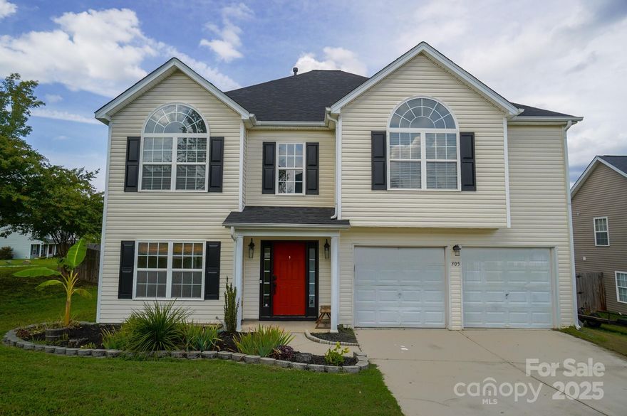 Welcome to this 4-bedroom, 2.5-bathroom home offering 2,605 sq ft of living space in an established community.  Situated on a desirable corner lot, this home features an open floor plan, a two-story foyer, vaulted ceilings, and a sunken great room with fireplace that creates an inviting atmosphere.  The oversized primary suite with sitting area offers a relaxing retreat, while the additional bedrooms provide plenty of room for family or guests.  Step outside to enjoy a spacious backyard complete with a 20x20 patio, firepit, and built-in seating, ideal for entertaining.  With its generous layout and recent roof replacement (2022), this home presents an excellent opportunity to add your personal touch and make it your own.