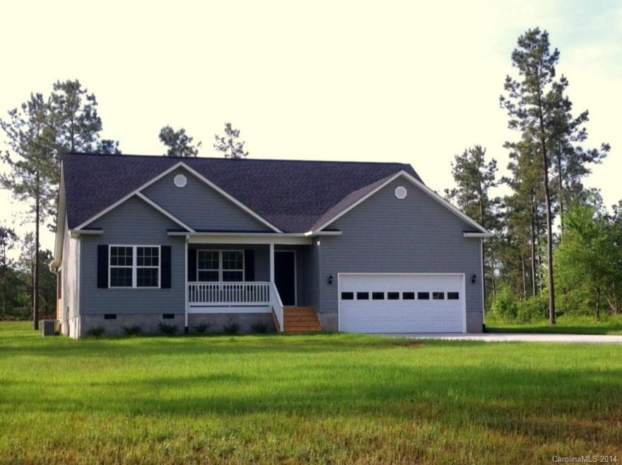 Lovely new construction w/ split bedroom plan, covered back porch, 2 car garage, laundry room, & large lot. Only 5 mins to York, about 13 miles to Rock Hill. 100% Financing w/ USDA