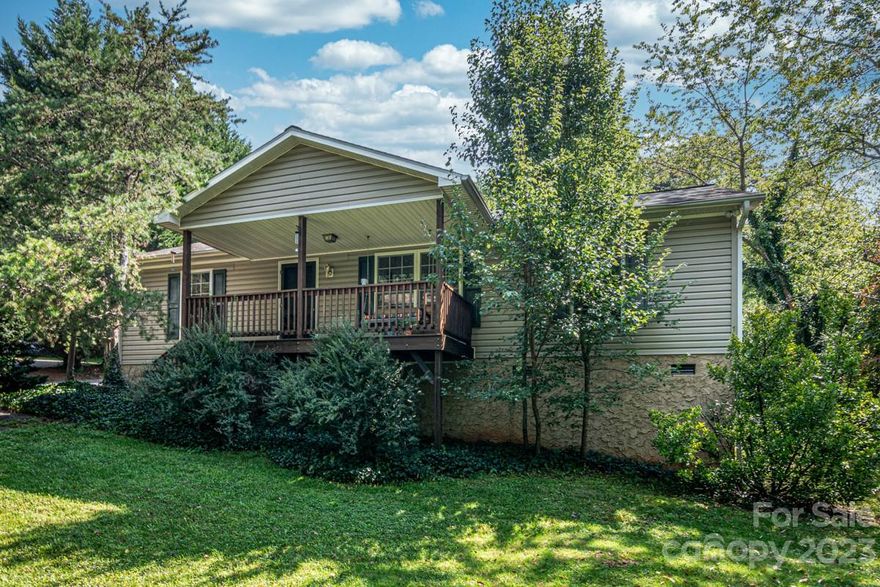 Great property and price point for first-time buyers or rental property. Excellent condition. Shows really well. Peaceful and private location. Large front and backyard. Property is located on a private neighborhood road and is surrounded by trees. Covered front porch, large rear deck.  This property has the feel of the country with conveniences to everything city. Close to everything: 3 minutes to Blue Ridge Pkwy, 4 minutes to Ingles grocery, 11 minutes to downtown. Furniture negotiable. Agent owner.