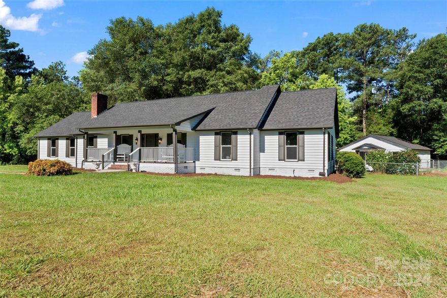 Beautiful ranch house spanning over 5.6 acres of stunning land. Enjoy the view of the front yard from your cozy porch. Spend quality family time or entertain your guests at the private backyard with a large pool and pool house equipped with full kitchen and half bathroom. Relax in your spacious living area with a great airflow from the tall  ceilings in summer and a cozy warmth of the fireplace in  winter. The spacious kitchen, with plenty of storage and a separate dining area, is perfect for those who love to cook and eat. This property features 2 large guest bedrooms with a guest bathroom. Includes a very spacious master bedroom with an ensuite bathroom featuring both a shower and a tub. Large den with a half bathroom on the half floor. The property has been recently updated with  new floors, fresh paint, new countertops, replaced roof and all windows, new pool lining. Make this gorgeous property yours and create many beautiful memories here.