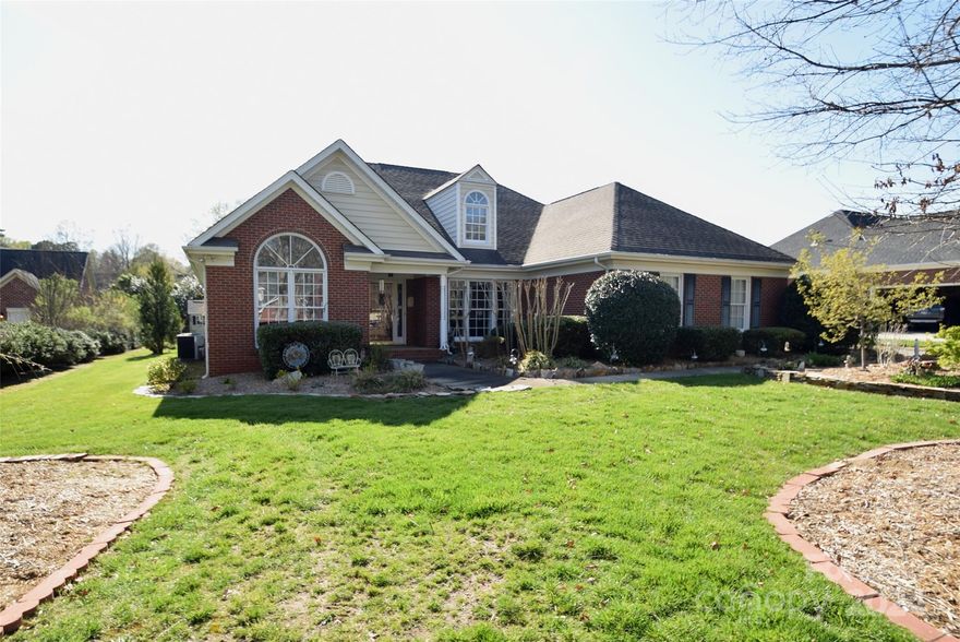 Large home with open kitchen and Den, featuring a great room with vaulted ceiling and fireplace. A Sun room that opens to a patioed private yard with mature trees and a shed to hold all your gardening needs. The  primary bedroom suite with a trey ceiling features an large bathroom and walk in shower with an adjoining closet.
A private office with vaulted ceiling could be used as a fourth bedroom.