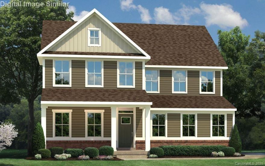 Stunning curb appeal! Traditional elevation with full front porch, and 2-car garage! Complete with Wifi enabled garage door opener and SMART Nest Thermostats. This home will be complete in May so there is still time to customize your colors and features. Pick from white, cherry, or two-toned cabinetry for your kitchen and baths. Spacious island and stainless steel appliances included to complete your gourmet kitchen. Solid surface flooring all throughout the main level. Open-concept loft on upper level inviting the natural light into your home all year round. To be built.