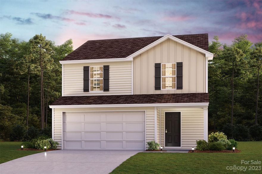 Prepare to be impressed by this BEAUTIFUL NEW 2-Story home in the Covington Place Community! The desirable Auburn Plan boasts an open concept Kitchen, a Great room, and a charming dining area. In the Kitchen, there are gorgeous cabinets, granite countertops, and Stainless-Steel Steel Appliances (including Range with Microwave and Dishwasher). There is a powder room on the 1st floor. All bedrooms are upstairs. The primary suite has a private bath with dual vanity sinks. The upper level also features a large loft. This desirable plan also comes complete with a 2-car garage.