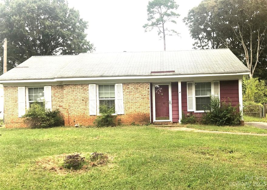 Charming ranch style home in well-established subdivision with NO HOA! Home has tons of potential and features 3-bedroom, 2-bathroom, open living room and dining area, large great room is adjacent to kitchen and perfect for entertaining. Close  proximity to I-85, uptown CLT, , Parks, Shopping and Dining. Large level fenced rear yard with endless possibilities. Home needs cosmetic work and being sold “AS IS.”