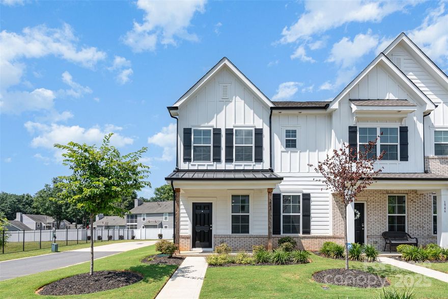 Like new end-unit townhome in Rock Hill! Ideally located near shopping, dining, and I-77 for easy commuting. You'll love the inviting covered front porch and airy 9-foot ceilings throughout. The kitchen features granite countertops, a walk-in pantry, and a 5-burner gas stove—perfect for everyday cooking or entertaining.
The spacious primary suite includes two walk-in closets, and both secondary bedrooms offer walk-in storage as well. A rear-load two-car garage and full driveway provide plenty of parking. Best of all, the HOA takes care of the lawn, so you can enjoy low-maintenance living. We are open to offering an 18-month lease option for those looking for longer-term stability!