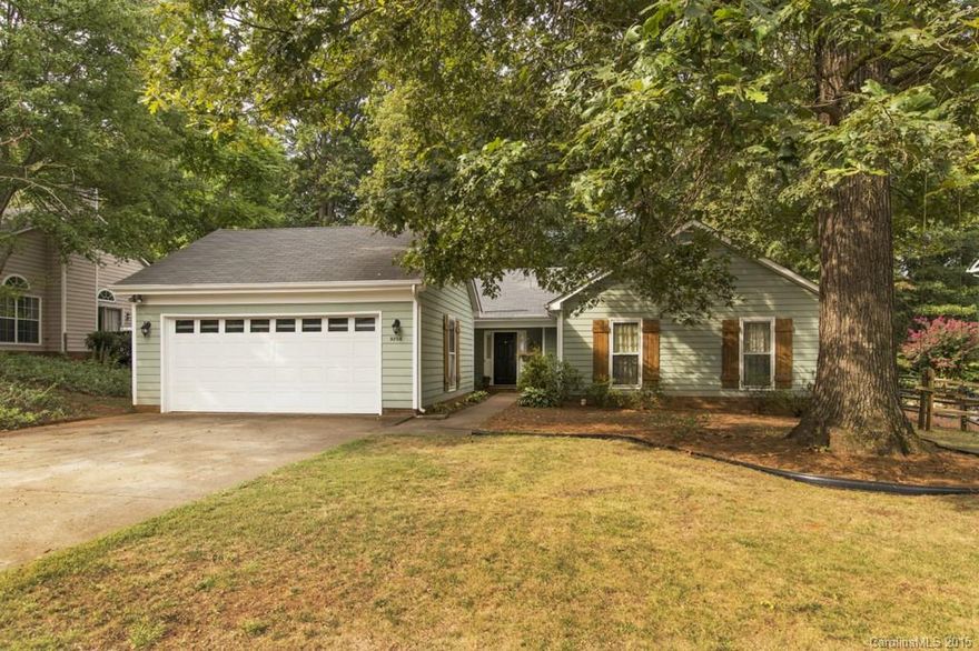 Craftsman Charm in Convenient Cedarfield!! 3BR/2BA New wide plank laminate flooring in vaulted family room. New Kitchen cabinets/granite/sink/flooring, upgraded bathroom! Newly painted exterior & interior, Custom shutters. Just move right in!!  Deck with gas for your grill, treehouse, outdoor shed, fenced backyard, all nestled next to wooded privacy! Other goodies include hardwired alarm system, brick hearth fireplace, chalkboard wall in breakfast nook, tons of garage shelving! A must see!