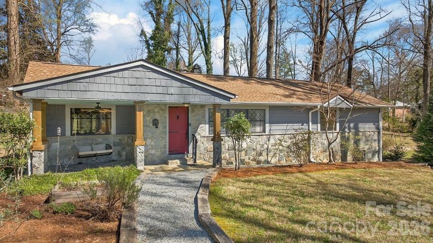 Welcome to Pineaire Cottage! This beautiful Arts & Crafts home has a prime location - just a quick walk or golf cart ride to downtown Tryon or the future Rails to Trails! Property has been impeccably maintained! Serene front porch, complete with porch swing and fan. Gorgeous landscaping beds in the front yard are planted with perennials. Park-like backyard with mature trees providing just the right amount of shade during the summer months. Step through the front door into the living room, with warm hardwood floors, built-in bookshelves, and gas fireplace. The dining room features a vaulted ceiling with exposed beams. Sliding glass doors lead out to the new screened porch! Convenient, galley kitchen is well laid-out with tons of storage. Primary bedroom suite features built-in bookshelves and a second gas fireplace! The basement has plenty of room for a home office, entertainment room, den, or guest room. It has three separate rooms, plus a full bathroom, laundry, and unfinished room with a workbench. Note that basement ceilings are all between 6.5'-6.7' tall. Basement has interior and exterior access. Plenty of parking along the side of the house, or the front. Call to schedule an appointment!