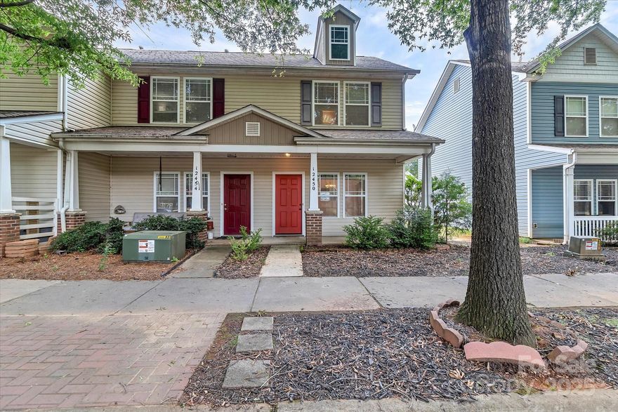 VERY close to Lake Norman! Great opportunity to enjoy the attractions and services of Huntersville for an affordable price. Sparkling clean and ready to move in, this 2 bedroom, 2.5 bath townhome will make you proud. Sunny kitchen overlooking the dining area and family room.  Laundry on the main floor off the kitchen.  End unit with lots of natural light plus full rocking chair front porch.  Great location within the development, directly across the street from a local neighborhood park, and less than 15 minutes from the interstate. In between, you'll find every type of retailer that you would typically use such as grocers, barber/stylist, drug stores, hospital, shopping centers and best of all, Blythe Landing at Lake Norman!