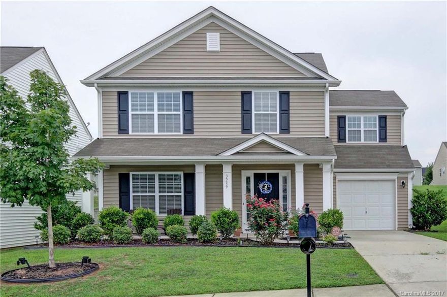 Come see this immaculate home in person today & your search will be over. Charming covered front porch entrance. Open floorplan with all wood flooring on main level, no carpet! Recently added kitchen hardware & tile backsplash. Paver patio added for entertaining. Master features tall ceiling, fan, walk-in closet, tall vanity & garden tub w/ walk in shower. A large bonus room in addition to 3 bedrooms. Finished garage w/ shelving. Community pool. Great location to Concord, Harrisburg & Charlotte!