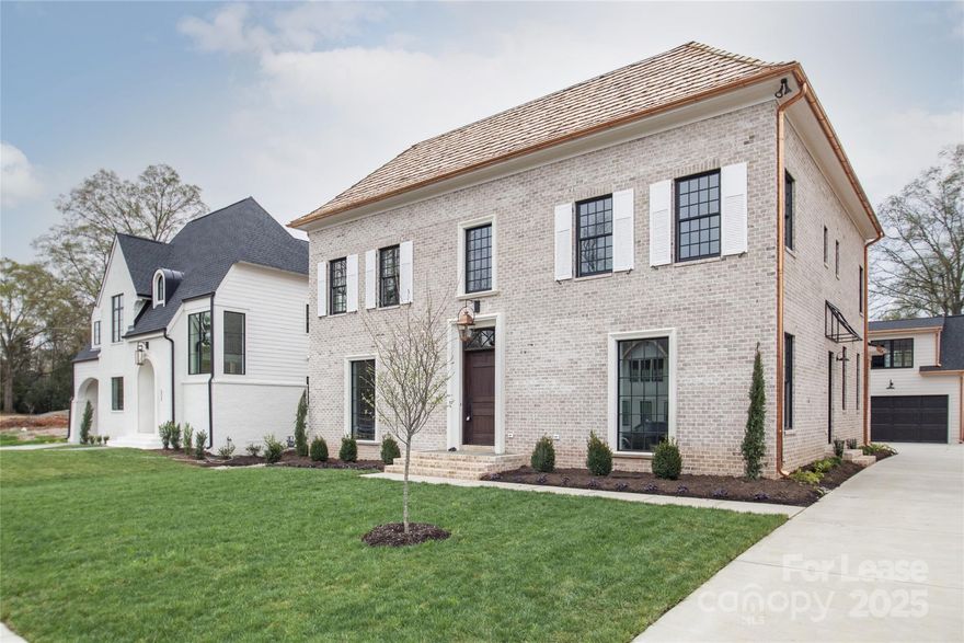 Luxurious, 5BR/ 5.1 BA Home conveniently located in Myers Park in Providence Park. Modern Exterior and State of the Art Finishes throughout this Exquisite Home. Clair Cross is a unique village of 21 custom-built residences thoughtfully positioned in Providence Park. This unique property features traditional, yet progressive Myers Park architecture designed by Charlotte local, Greg Perry. The exterior features full brick with copper gutters, classic CEDAR shake roof and rear covered terrace with masonry fireplace, perfect for outdoor entertaining. Additional backyard firepit. Upon entering this amazing residence there is a light filled Dining Room w coffered ceiling and butler's pantry. Additionally, off the entry is a very Spacious Library/Office with French Doors, coffered ceiling and pocket door leading to the wet bar. Very Spacious Great Room overlooks the terrace & enclosed rear yard and has easy access to the wet bar and half bath. Gourmet Kitchen adjoins the Great Room and features Thermador appliances, sub zero refrigerator, custom cabinetry, walk-in pantry and light filled breakfast area. Beautiful hardwood flooring throughout this impressive home. Elegant staircase leads up to the bedroom level and third floor. Stunning details included: luxury trim package, custom cabinetry and hardboard shelving throughout the bedrooms and baths. Lovely Primary BR features tiled bath w dual sink vanities, walk in shower, soaking tub and spacious walk in closet. Very spacious 3rd foor Flex Room/Bedroom and beautiful Full Bath.
Spacious detached rear garage with expansive storage on the second level.
INCOME REQUIREMENT: 2.5 X RENT
CREDIT SCORE REQUIREMENT: 650+,
ADMIN/ LEASE PREP FEE: $200.
RESIDENT BENEFIT PACKAGE INCLUDES AIR FILTER DELIVERY PROGRAM/ RENTERS INSURANCE/POSiTIVE CREDIT REPORTING & MORE $39.95 PER MO