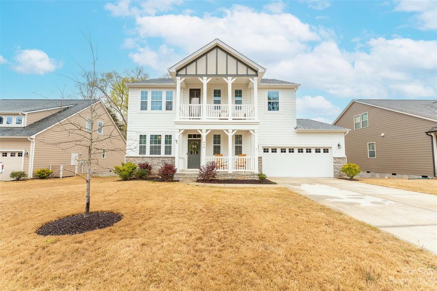 Welcome home! Stunning, almost new build, 3 bedrooms and 2.5 bathrooms in the lake front Lake Crest community. Upon entering, the magnificent staircase and gleaming hardwood floors welcome you in. This home is ideal for entertaining, with formal living and dining rooms, as well as a bright and spacious open kitchen. Be amazed by the built in shelves in the spacious living room. The upgraded white kitchen has quartz counter and subway tile back splash. The primary bedroom has a large vanity area and walk in closet. Outside, there are two front porches and a large back deck. Enjoy the outdoor pool, clubhouse and walking trails provided by this wonderful community. You will NOT want to miss the opportunity to own this beautiful home.