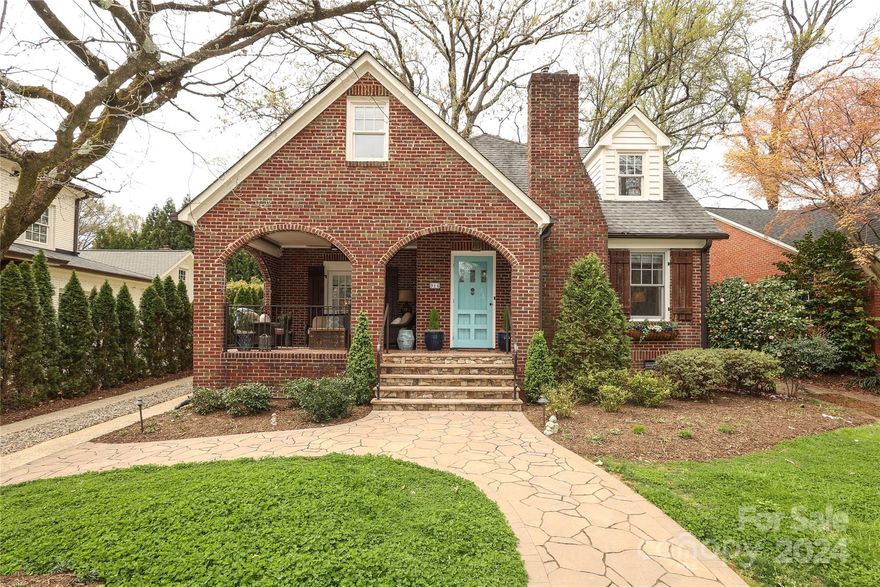 Welcome to this charming, fully updated home nestled on a picturesque street overlooking Latta Park. With meticulous care evident in every corner, this residence boasts a classic charm with modern amenities. Step through the front door into a spacious living area adorned with original hardwood floors & stunning fireplace mantle. The kitchen is a chef's delight, featuring quartz countertops, stainless steel appliances, & ample cabinet space. Retreat to the tranquil primary suite with its own private oasis, complete with a luxurious en-suite bath & 2 walk-in closets. The outdoor living is superb with your choice of a beautiful covered front porch or rear screened-in back porch. Garden oasis outback w firepit & pergola