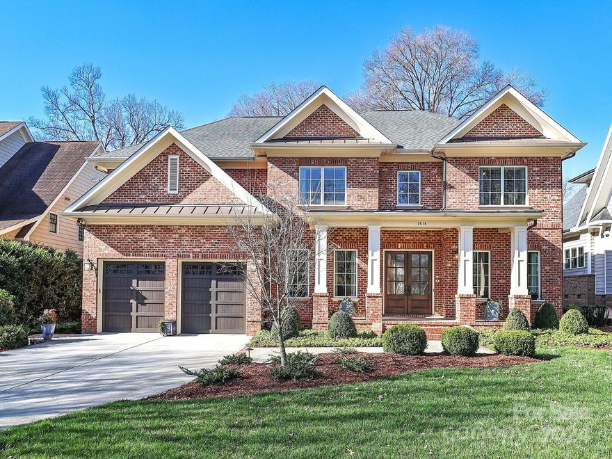 Welcome home to this Stunning custom built brick home in the heart of Dilworth.  Incredible details throughout with 10 ft ceilings, oversized moldings, and large gracious rooms. The chef's inspired kitchen features a gas cooktop, new Sub-Zero refrigerator, and 2 dishwashers. An abundance of freshly painted cabinets and counter space makes cooking a dream. The kitchen opens into an oversized, beautiful family room with custom built-ins, fireplace and large windows that flood the space with light. Office and Guest suite on main. Oversized bonus on second floor with beverage drawer coolers. Laundry on first and second floor.  Enjoy lovely evenings on the Large screen porch overlooking  recently installed Myron Green gardens with Bluestone Terrace. Whole home UV air purifier. Outdoor sprinkler system. Custom closet storage systems. Enjoy the short walking distance to Freedom Park, restaurants, bars and shops ! This move in ready home is simply lovely!