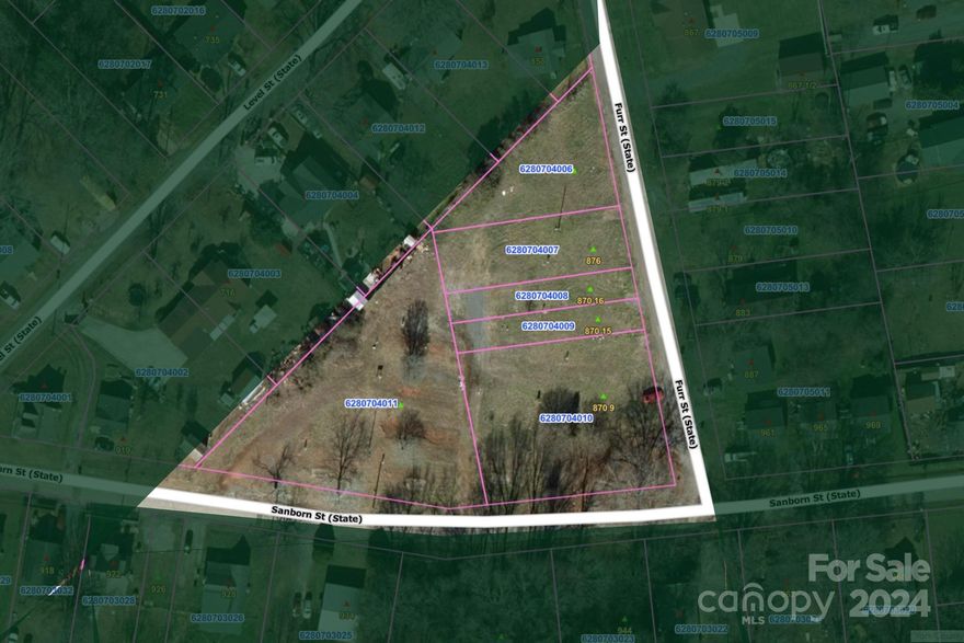 Great opportunity just over a mile from downtown! This 1.55 acre corner lot already has water, sewer, and electric for each individual parcel. Get a piece of Rock Hill before it's too late!
-Listing includes 6 total lots on the corner of Furr St and Sanborn (870 Furr St #11,4,16,14).
866 Furr St and 876 Furr St for a total of approx. 1.55 acres based on tax record. 
Zoned GC with multifamily and single family nearby.