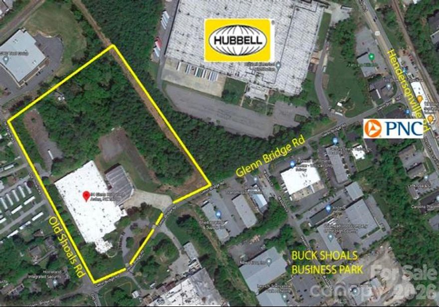 SEE  ATTACHED  BROCHURE  FOR  DESCRIPTION

122,000sf warehouse/ manufacturing building on 17.4 acre site at corner of Glenn Bridge and Old Shoals Rd, one block off Hendersonville Rd  (between Long Shoals and Airport Rd).

The building is offered for sale at $110psf or for lease at $7.95 NNN.  

Extensive site work is ongoing to produce an 8 acre parcel Certified Pad Ready.  The value of the site improvements is approx. $500,000 per acre.

The approx. 8 acres of developable Certified Pad Ready land is offered at $950,000 per acre.