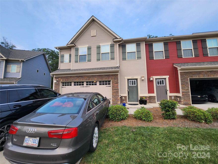 Superb Location! Convienient to Huntersville as well as Concord Mills for all the shopping.  Edison Square complex with many great stores, restaurants, rice and spice, daycare and more.  This lovely townhome features  an open plan with Granite and Stainless Appliances.  Prefinished attractive wood flooring in the downstairs.  There is a great fenced in patio area off the back of the home.  Pets welcome under 30lbs, Washer and Dryer also stay for renter.  Primary bedroom has attached large bath and generous closet space.  Don't miss out on this 2017 home with a 2 car garage and room to park in the driveway. Generous primary suite and good storage.  This will rent fast available soon but currently occupied. Schools may go through a realignment in the next year please confirm any details.