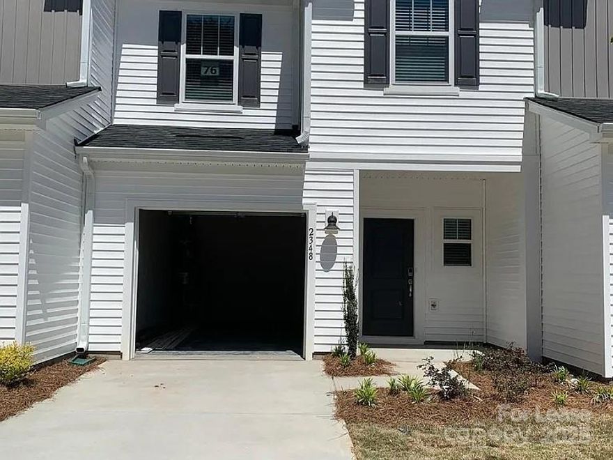 Available to move in from June 1st, 2025. Almost new cul-de-sac townhome w/ 3 beds/ 2.5 baths less than 20 mins drive to Airport and Uptown. Easy access to I-485 & close to shops and restaurants. The first level has a one-car garage a half bath, an open floor plan with a Kitchen with an oversized sitting island, 42" White Shaker style cabinets, granite countertops, tile backsplash, SS appliances oven, microwave, and walk-in pantry, and three bedrooms on the second level. The master bedroom has a walk-in closet with dual sink vanity and a large glass-enclosed walk-in shower. Granite countertops, recessed lighting. Brand new Washer, Dryer, and Refrigerator included. Smart thermostats, Lots of natural light. The tenant is responsible for all utilities. The owner takes care of Trash and lawn maintenance.
