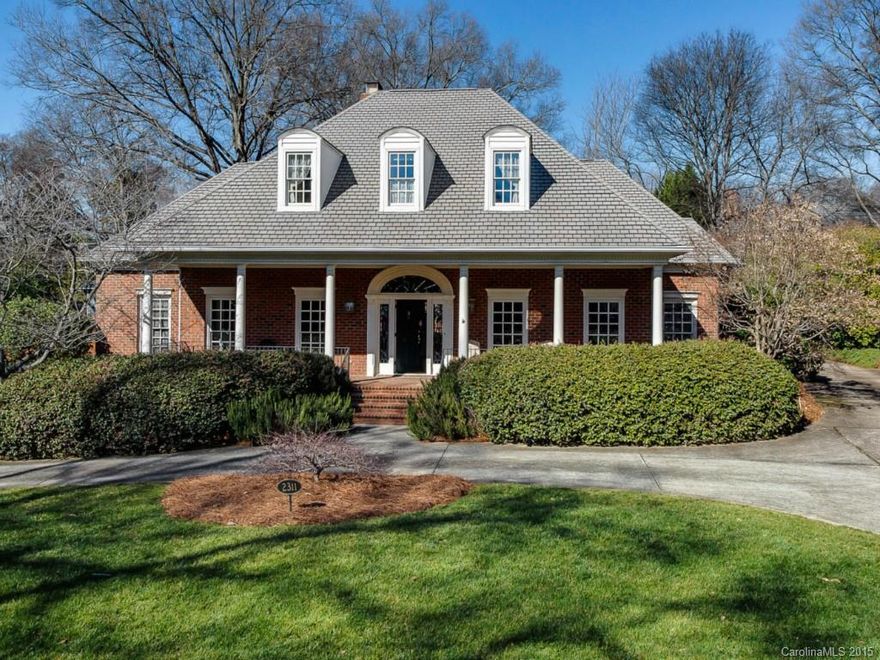 From the rocking chair front porch to the over half acre flat lot this house is a rare find in Myers Park. Built in 1994. Hardwoods and high ceilings up and down. Fabulous floor plan for entertaining. Updated kitchen and master bath. Master suite down, plus another BR. Upstairs has 2 BR/2BA plus great room with fireplace. Expansion possibilities. Brick patio overlooks beautiful flat backyard. 2 car garage. Showings start Friday, 2/20 at 10:00.