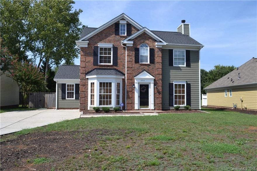 Location, Location, Location!! Well maintained two story home located in Landen Meadows. Wood laminate floors, Granite countertops in kitchen  Gorgeous covered porch overlooks large, flat, and fenced yard. Walking distance to playground, tennis courts, and Blakeney stores. Ardrey Kell schools and convenient access to I-485. No Showings until Sunday 8/27/2017