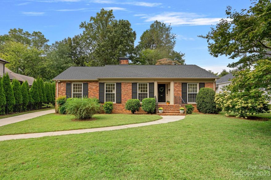 Welcome to this charming single-story full brick home nestled on Country Club Drive in the popular Plaza Midwood area.  Boasting  3-bedrooms, 2 bathrooms, two separate living areas, and a back screened porch, this home has plenty of space for entertainment. The spacious living areas and bedrooms offer an abundance of natural light, creating a warm and inviting atmosphere for both family and guests. You will also be greeted by a beautifully updated kitchen, complete with modern finishes and fresh paint throughout. One of the standout features of this home is the gorgeous backyard, which boasts an almost half-acre of lush greenery. In addition to the stunning outdoor space, this home offers peace of mind with a new roof installed in 2023. Located in a highly sought-after community, you'll have easy access to nearby amenities, shopping, and dining options.