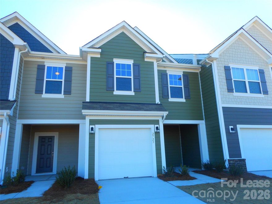 2 story Townhome in Concord with 3 bedrooms and 2.5 baths with a garage - located in Piper Landing community, off Concord Parkway / U.S. 29 close to shopping, groceries and more ! Open floor plan with family room, oversized chef's kitchen with White Cabinets, granite countertops, stainless-steel appliances, tile backsplash and rear patio on the main floor. Master bedroom with stand-in shower and walk in closet. Two additional bedrooms, full bath, and laundry room complete the upper level. Washer, Dryer, Refrigerator are included in rent Coming Soon: Cabana & Outdoor Pool.