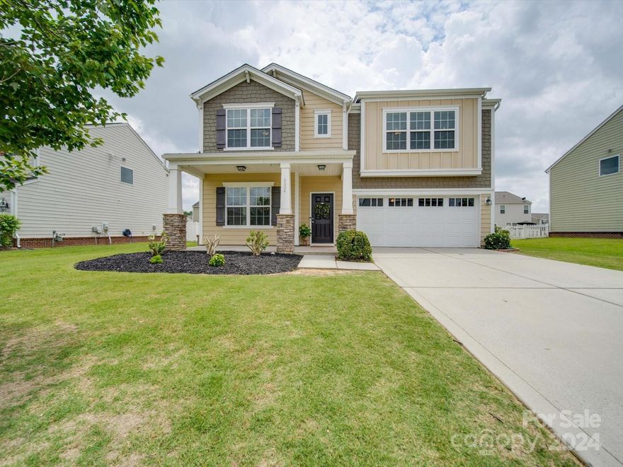 Welcome to Fieldstone Farms, a neighborhood with amenities , community & sought after schools. You will love the  great front porch to sit and have a morning coffee or after tea.   Step inside with a beautiful open floor plan, designed perfectly for modern living. Upon entering, you're greeted by a spacious living room, ideal for entertaining guests or simply unwinding after a long day.  The open floor plan flows  perfectly with your kitchen and family room making entertaining a breeze.   
As you ascend the stairs, you'll discover three generously sized bedrooms, each offering ample closet space to accommodate all your storage needs. A large loft area adds versatility to the space, perfect for a home office or playroom for the little ones or for workout equipment. It is an easy commute to Charlotte. Make your showing appointment today!
Recently painted, quartz kitchen countertops, powder room updated, installed luxury vinyl planks on main floor and stairs & new roof in 2024.