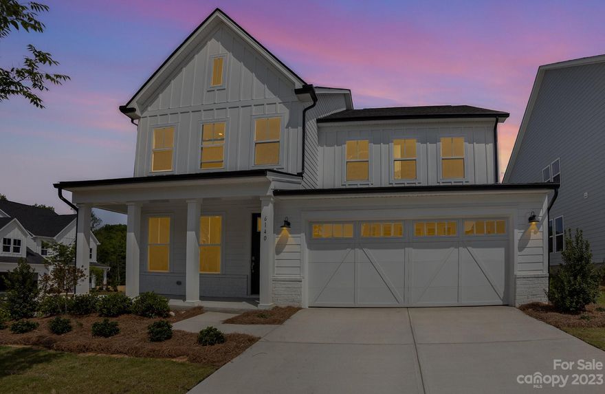 Don't miss the chance to make this extraordinary new construction home yours! Nestled on a charming corner lot, this gorgeous modern farmhouse w/ 2-car garage is a true masterpiece of design and comfort. Perfectly sized layout w/ first-floor bedroom + full bath. Every detail has been carefully considered w/ upgraded designer interior finishes that will leave you in awe. Open floorplan, great room w/ gas fireplace + casual dining area. Chef's kitchen w/ large center island, gas cooktop + custom hood & tile backsplash. A true entertainer's dream w/ tons of storage! Fully sodded yard ready for your personal touch. Upstairs you'll find the tranquil primary bedroom w/ a spa-like bathroom, separate tile shower + free-standing tub. Beautiful open staircase. 2nd floor also has a loft and additional bedrooms + convenient laundry room w/ sink. Desirable location close to Ballantyne offers the perfect balance of peaceful suburban living + convenient access to shopping, dining, and entertainment.