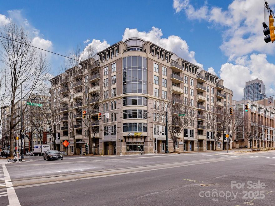 Wonderful opportunity to live on the 7th floor in Gateway Plaza with amazing views of the city. This condo offers an open plan with nicely appointed upgrades. The kitchen has granite counters, smooth surface stove, built in microwave, tile floors, breakfast bar, and recessed lights. The living room has a gas fireplace and ceiling fan. The primary bedroom offers a walk in closet, ceiling fan and primary bath to include tile floors and shower/tub combo. Another highlight of the condo is the balcony with city views! The second bedroom is being counted as a bedroom, but doesn't have a closet installed.