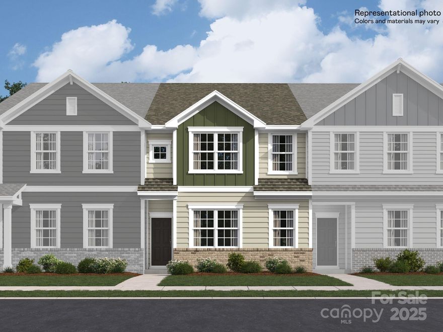 The first floor of this two-story Titan townhome is host to a spacious open floorplan that connects an inviting Great Room, breakfast nook and chef-inspired kitchen. There are three bedrooms located upstairs, including the luxe owner’s suite, which features a spacious bedroom, en-suite bathroom and generous walk-in closet. Plus, our signature Everything's Included program means you will get quartz or granite kitchen countertops, subway tile backsplash, stainless steel appliances, luxury vinyl plank flooring, and so much more at no extra cost! Nolen Farm is nestled in eastern Gaston County, with Belmont, Cramerton, and Lake Wylie just a stone's throw away. Residents can enjoy an onsite clubhouse, dog park, pickleball courts, a park and a  playground. The community is nearby beautiful mountains and lakes, recreation, shopping and dining options are all around Gastonia.