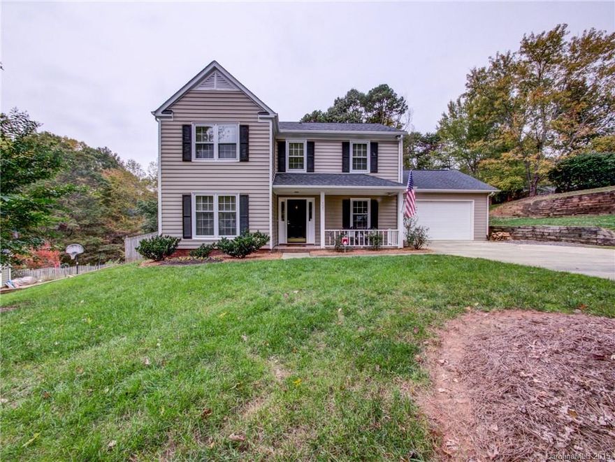 CURB APPEAL+ on this ABSOLUTELY ADORABLE 3BR/2.1Ba w/Rocking Chair Front Porch + RARE 2 CAR GARAGE in Somersby! Elizabeth Ln/S Charlotte/Providence High Schools! Upgrades Galore! ALL NEW KITCHEN w/Maple Cabs, Granite Counters, Breakfast Bar, Samsung Stainless Appls, ALL NEW Electrical, NEW HVAC & Ducts! NEW Powder Room, Updated Master & Hall Baths! NEW HW's in Kit, DR & Powder! New Carpet in LR! Great Closet Space! Newer Vinyl Siding & Roof! Beautiful, Private .41 Acre Lot! No HOA! Warranty! WOW