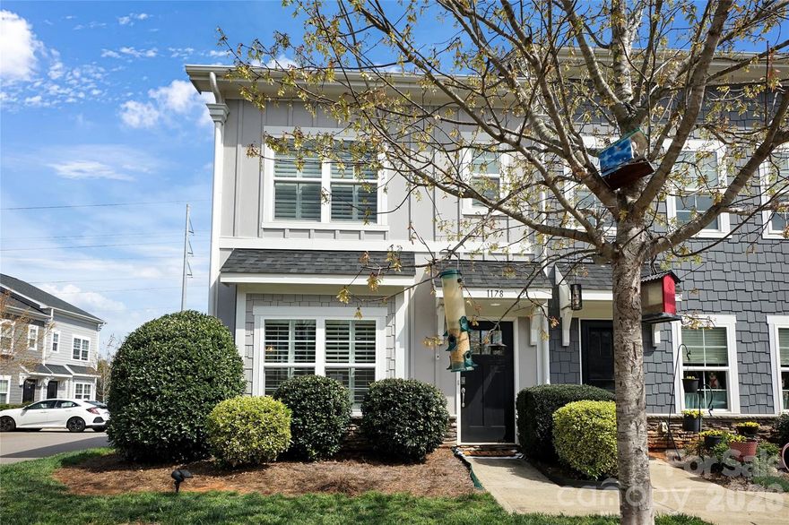 Welcome to 1178 Almerton Drive in Denver NC.  Located in the amenity rich community of Westport Lakeshore this home and the community offer so much.  The home, a rarely offered sun filled end unit has been beautifully maintained and is ready for you to move in! Features include a large main floor primary with walk in closet and beautifully appointed ensuite complete with granite vanity tops. The laundry room is conveniently located off the primary suite and offers loads of space.  The open concept kitchen and living area allows the sun to flow through, creating a wonderful space for unwinding or entertaining, and all windows upgraded have easy to maintain plantation shutters for additional privacy.  Upstairs you will find 2 additional bedrooms with a Jack and Jill full bathroom each room has a walk in closet, as well as additional storage closet on the landing! The fenced in courtyard offers access to the 2 Car Garage...yes you read the right...2 CAR GARAGE! Minutes to shopping and Lake Norman! This home is a must see!