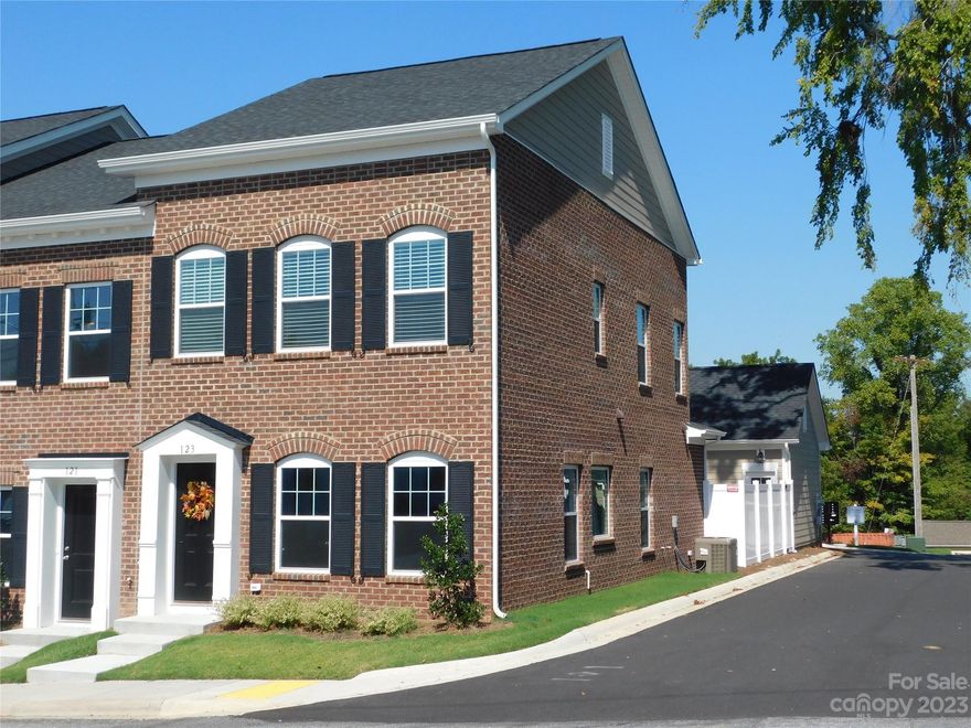 BEAUTIFUL 3 bedroom, 2.5 bath townhome in Lincolnton.  Brick 2 story with hardboard accents. 9 ft ceilings, open floorplan on main level. Kitchen features farm sink and granite countertops & island. Refrigerator, washer & dryer stay. Closet pantry and touch-close cabinets & drawers.  Washer & dryer in hall closet offers additional storage space. Owner's suite features large walk-in closet, spacious shower with glass door.  Both bedrooms on 2nd level have walk-in closets, carpet, and "Jack and Jill" bath.   Rear patio features 6 foot privacy fence, pebble surface coating on concrete with plenty of room for outdoor furniture.  2 Car garage has electric opener with extra parking in community parking spaces.  Great view of historic Memorial Hall.  One block from main street shopping, city park and walking trails. Custom Levelor blinds and shutters.