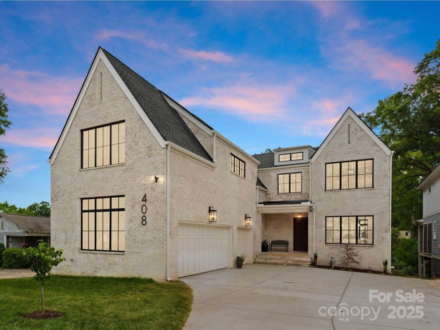 Welcome to this sophisticated new construction home in the heart of Charlotte. This prime location is near all the amenities of South End while still offering a spacious home in sought after Dilworth. This 6137 sq ft home offers a 6 year warranty. The main floor has a large primary suite w/ a custom closet, & private laundry room. The great room/kitchen/breakfast area create a space perfect for hosting large gatherings. There is a scullery w/ beverage fridge, second sink & plenty of custom kitchen cabinets. The living area opens into a screened porch w/ a view of the deep & lush fenced in back yard. Upstairs you will find 3 secondary beds, 2 baths, full laundry room, huge bonus room w/ fireplace, a loft area & an office! The basement floor has a private guest suite, flex space, 2nd family room & home movie theater! Beautiful white oak flooring, custom cabinetry throughout & a 3 car garage, pre-wired for electric cars. Builder is offering a 6 year warranty.