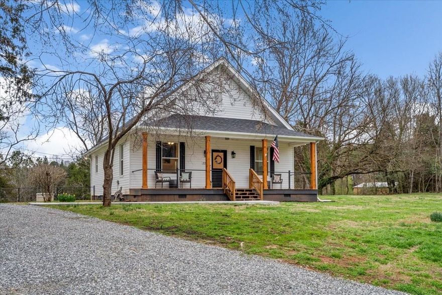 This lovely completely remodeled home brings both beauty & charm to life in the most private country setting. The covered rocking chair front porch leads into an open floor plan with stunning original refinished wood floors & high ceilings lending itself to an incredible amount of natural light. The spacious dining room offers plenty of room for a large dining table & boosts a dreamy built in china closet from 1914. The updated kitchen comes complete with stainless appliances, lots of cabinet space, granite & an amazing view of the backyard oasis. Primary bedroom is complete with a large all tile walk-in shower & double vanity en-suite. The laundry room is full of windows, finished with a drop zone and opens onto the back patio. Once outback you'll find a stunning brand new patio, heated pool, hot tub and a pool house finished with a half bath. The pool can be run from a pool application and offers transitional lighting to create the perfect night swims. New garage doors and Shed.