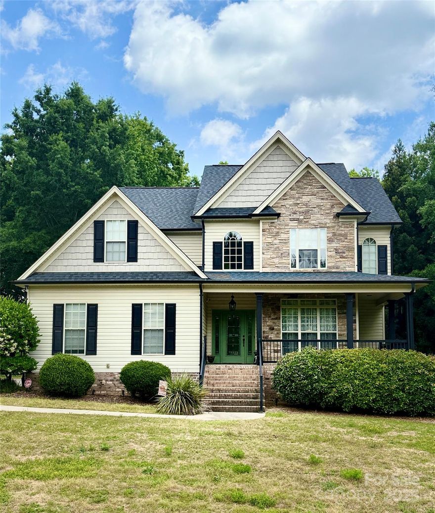 A premier home in a well established and cared for neighborhood within one of the most sought after areas of Union County. Also, one of the largest lots in this development with tons of privacy to enjoy the backyard of your dreams! So many amazing features outside including the Salt water pool, huge patio including trex decking, automatic electric awning, concrete around the pool and fully fenced in back yard. As soon as you pull into the driveway prepare to be impressed. The covered front porch and stone walls draw you to the entry way with full height ceilings and beautiful custom railings for the second floor. The Kitchen connects seamlessly with the living room and breakfast area and the primary suite upstairs is perfectly sized with tons of closet space, a traditional garden tub, stand alone shower, and separate water closet. Two additional bedrooms share a bath with generous bonus room upstairs as well. You have to see this beautiful home to truly appreciate all that it offers