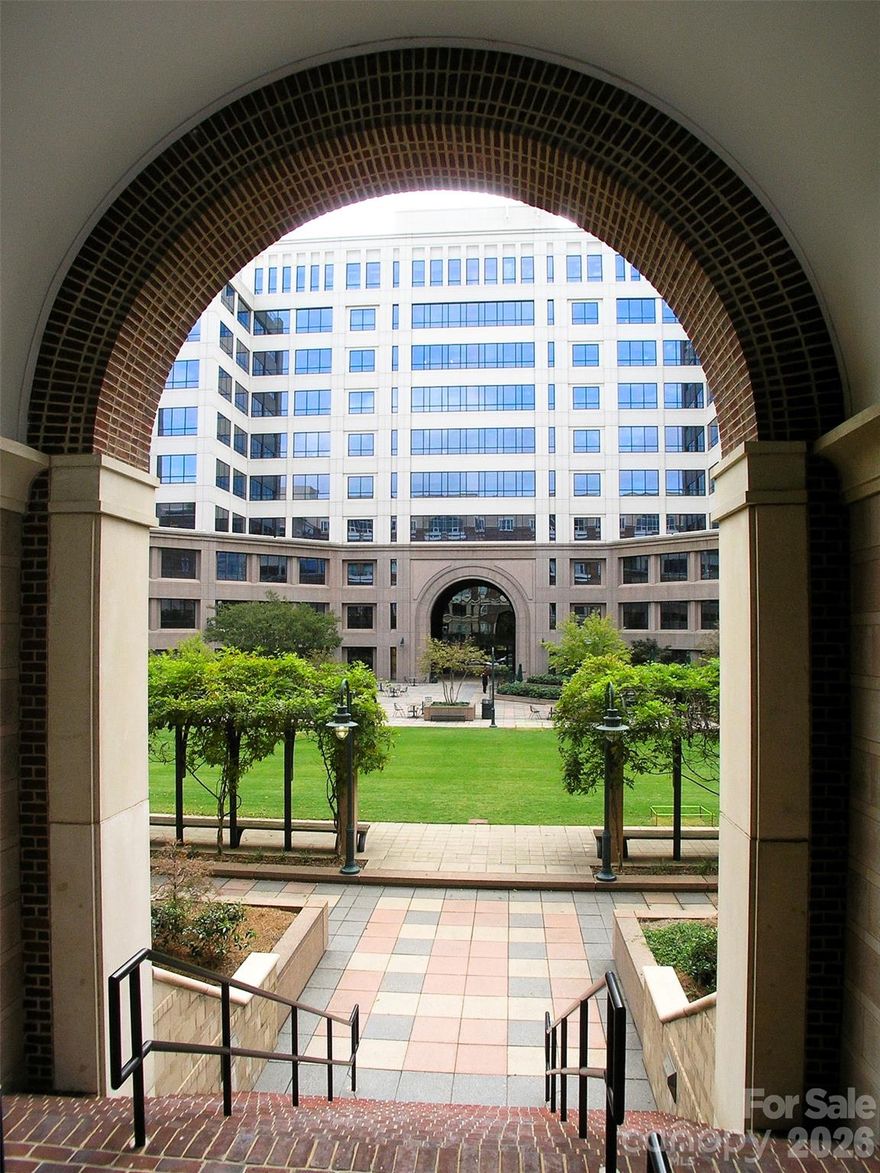 This urban oasis will wow you!  Located in the iconic 400 North Church condominium building, city life doesn’t get any better than this.  The 4th Ward location is highly desired for it’s quiet walkability and friendly tree lined streets.  Every corner of this home has been exquisitely renovated with the highest of quality materials and craftsmanship.  Designer touches are everywhere.  The vibe is sophisticated elegance.  The great room is highlighted by a wall of windows looking out over the green canopy of the neighborhood with the city buildings and lights as a backdrop.  The hardwood floors gleam.  This area is large and accommodates company easily with two access points to a wide terrace.  The kitchen features every upgrade imaginable including top line appliances, custom pantry and wine refrigerator.  The primary bedroom of this corner unit also has a bank of windows that makes this a bright retreat.  The custom closet, expansive bathroom with egg tub and walk-in shower make this ensuite a dream.  The second bedroom is located on the other end of the home for privacy.  The real treat is the large den/ office space.  Large enough for small conversation or relaxing with a good book or binge watching your favorite show.  A second balcony is accessed from this wonderful space.  Secure parking is onsite as is a storage unit.  Fitness center located on the 6th floor.  Condo blinds are on timers.  With all of this why would you ever leave?  But if you do, just lock and go with no worries.  Come take a look.