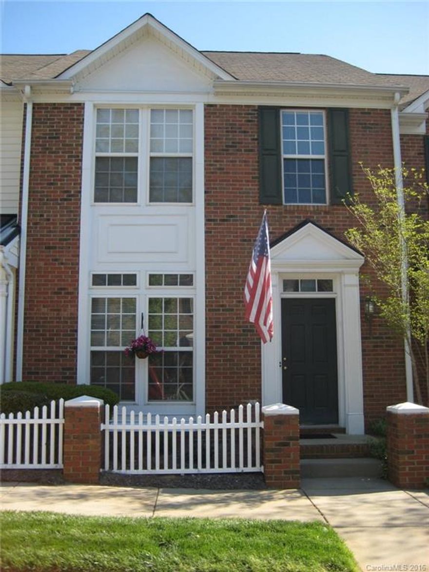 Great access to I-77. Close to shopping & restaurants. Charming two bedroom townhome, kitchen w/stove, DW (2012), refrigerator & pantry, gas hot water heater (2014), living room, dining room, den, outside patio. Carpets professionally cleaned, amenities include pool.