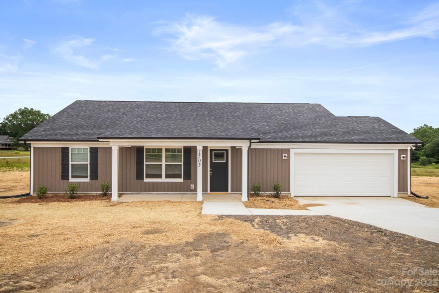 Home is COMPLETE!! BEAUTIFUL Arts & Crafts home in GREAT location! Walk into designer LVP flooring in all main living areas of the home. Great Room is BIG and leads right into the kitchen and dining area. Kitchen is STUNNING with nice sized island w/bar seating, SS Appliances, white shaker cabinets w/granite countertops- a cook's dream! With the dining are right next to the kitchen, and the open floorplan, entertaining will be AWESOME in this home! It is a SPLIT-FLOORPLAN home with the primary on the right side of the home and the 2 additional bedrooms on the left. ALL bedrooms have PLUSH carpet! The primary hosts a ceiling fan, HUGE walk-in closet, dual granite vanity, and walk-in shower! The 2 guest bedrooms are a good size and share the second full bathroom w/single granite vanity and tub/shower combo. ATTACHED 2 car garage leads you into the mud room, and the laundry is located next to the mud room. Come see this one today!