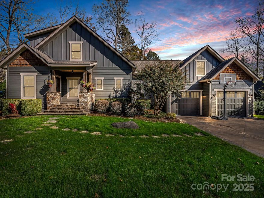 Rare opportunity, beautifully designed Arts & Crafts home offering main level living in the gated community of Firefly Cove. Three bedrooms and 2.5 baths, open floor plan, Brazilian cherry wood floors, wood-burning stove and an abundance of natural light. The chef's kitchen features a massive granite island with a breakfast bar, a gas cooktop with a custom copper hood, and double ovens. Spacious primary suite with tiled shower, garden tub and dual vanity. Go outside to the expansive 447-square-foot screened back deck, accessible from the dining room and primary bedroom, where you can enjoy serene sounds and views of the creek. The meticulously landscaped yard also features a stone patio and there is even a hot/cold water plunge tub. Upstairs, two generously sized guest bedrooms and full bath with dual vanity. Two-car garage and F.R.O.G that can serve as a playroom, office or additional living space. Community amenities include stunning clubhouse, gym, outdoor heated saltwater pool and lake access.