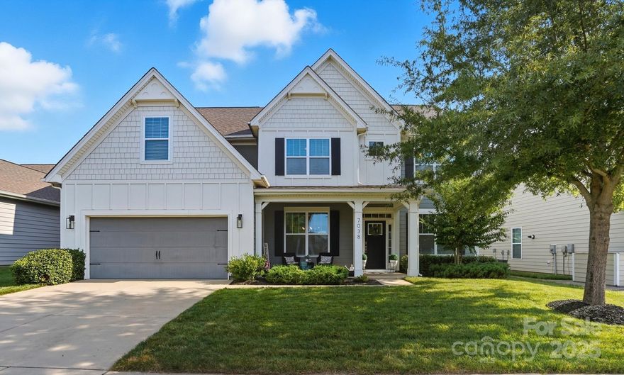 Light... Bright... Superbly maintained; this thoughtfully upgraded residence with an Open Floor Plan offers an unbeatable combination of comfort and convenience.  Located in the popular Avondale Community, this 5 Bdrm 4 Bath residence is within a short driving distance to all the restaurants and shopping that Ballantyne has to offer.  The  community amenities include a pool, clubhouse, workout room and the ever popular pickleball courts. When you enter the foyer off of your front porch you will find a Flex Room with Glass French Doors that might be just perfect for that home office or private sitting room. Across the foyer you will step into a Spacious Dining Room that is sure to accommodate a large table ready to host all of your family and guests.  There is also a convenient main floor guest bedroom with adjoining bathroom.  When you make your way to the heart of the home, you will find a light and bright kitchen equipped with white painted cabinetry, gas cooktop, double ovens, pantry and convenient kitchen island.  The kitchen has ample Dining space and is open to the Family Room that features a Gas Fireplace and custom built-in cabinets.  Make your way to the 2nd Floor on the oak tread stairway where you will find the Luxurious Primary Suite complete with a Double Sink Vanity, Large Soaking Tub and Separate Shower along with a LARGE walk-in closet that is sure to please.  Down the hall you will find 3 additional bedrooms, 2 with walk-in closets and one with a bathroom ensuite.  The upstairs also features a Large Bonus Room with a closet that could fit the need for a 6th bedroom.  Step into the backyard off of the kitchen slider and under a covered patio and enjoy a nice lawn space as well as mature and growing landscape.