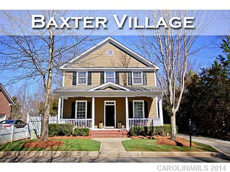 ABSOLUTELY Adorable Home with Front Porch set on quiet cul-de-sac street with Pocket park! Beautifully flowing hardwoods in main living space. Gourmet Kitchen with bkfst bar, bkfst area, granite, & ss appliances. Elegant Master with garden tub & large walk-in. Spacious back Deck surrounded by wooded Privacy. Easy access to amenity rich Baxter's pool, playgrounds, walking trails & Town Center. Sellers providing a $5000 flooring allowance.