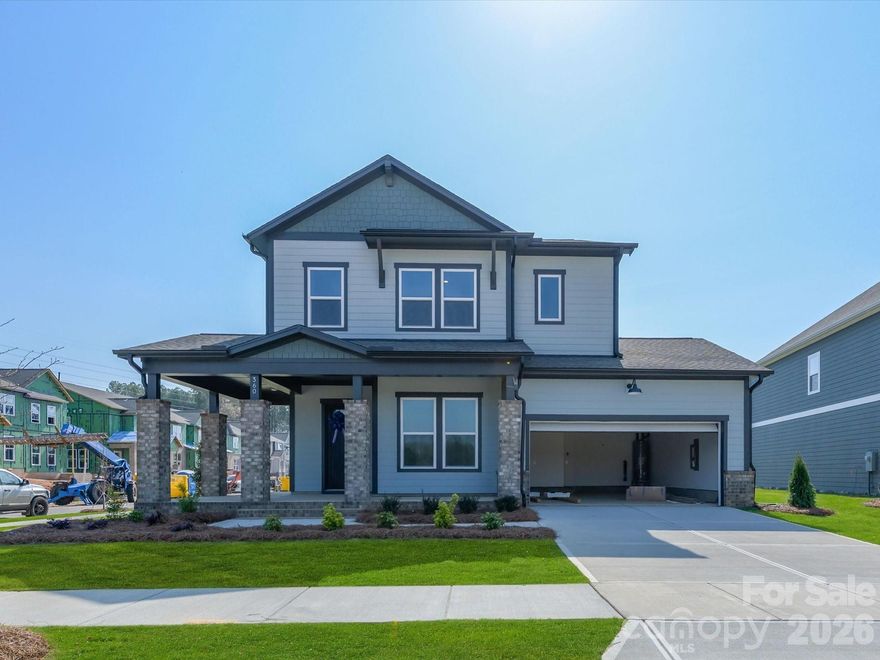 April Move-In, New Construction without the wait! A welcoming wrap-around porch sets a relaxed tone at this Wedgewood quick-move-in new construction home. Inside, the kitchen is the centerpiece — a large island, cabinets that go all the way up to the 10' ceilings, built-in wall oven, 5 burner gas cook-top and a convenient walk-in pantry open directly to the family and dining areas and covered patio, with a wall of rear windows and clean sight lines that fill the main living space with daylight. 

A bright front study offers a private work space while a main-level guest bedroom and full bath provide flexible living. Practical touches — a garage drop zone, under-stair storage and efficient circulation — keep everyday routines simple. Upstairs, the Owner’s Retreat occupies a private corner and includes a generous walk-in closet and spa-inspired bath with a roomy super shower; a spacious upstairs retreat, utility with countertop and well-placed secondary bedrooms complete the home.

Hardy Pond is walkable to grocery, restaurants and nearby parks. Homes at Hardy Pond feature custom-look, high-end finishes, 10' ceilings, 2x6 exterior wall construction, energy-efficient systems and a 10-year new-home warranty.