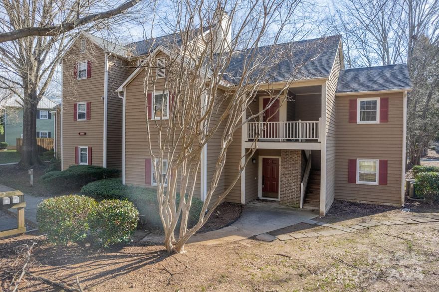 Welcome home! This main level, end unit, 2-bedroom condo is a must see. The living room features crown molding, built-in shelving, & a fireplace! The kitchen features granite counters, accompanied by the dining area. The primary bedroom includes a walk-in closet! Bathroom is accessible from hallway and primary bedroom, and includes the laundry room. A secondary bedroom completes this home. Sliding glass doors off the living room leads to the covered patio that includes extra storage space. The community features an outdoor pool! Great Charlotte location near breweries, shopping, & 4 miles from Uptown Charlotte.